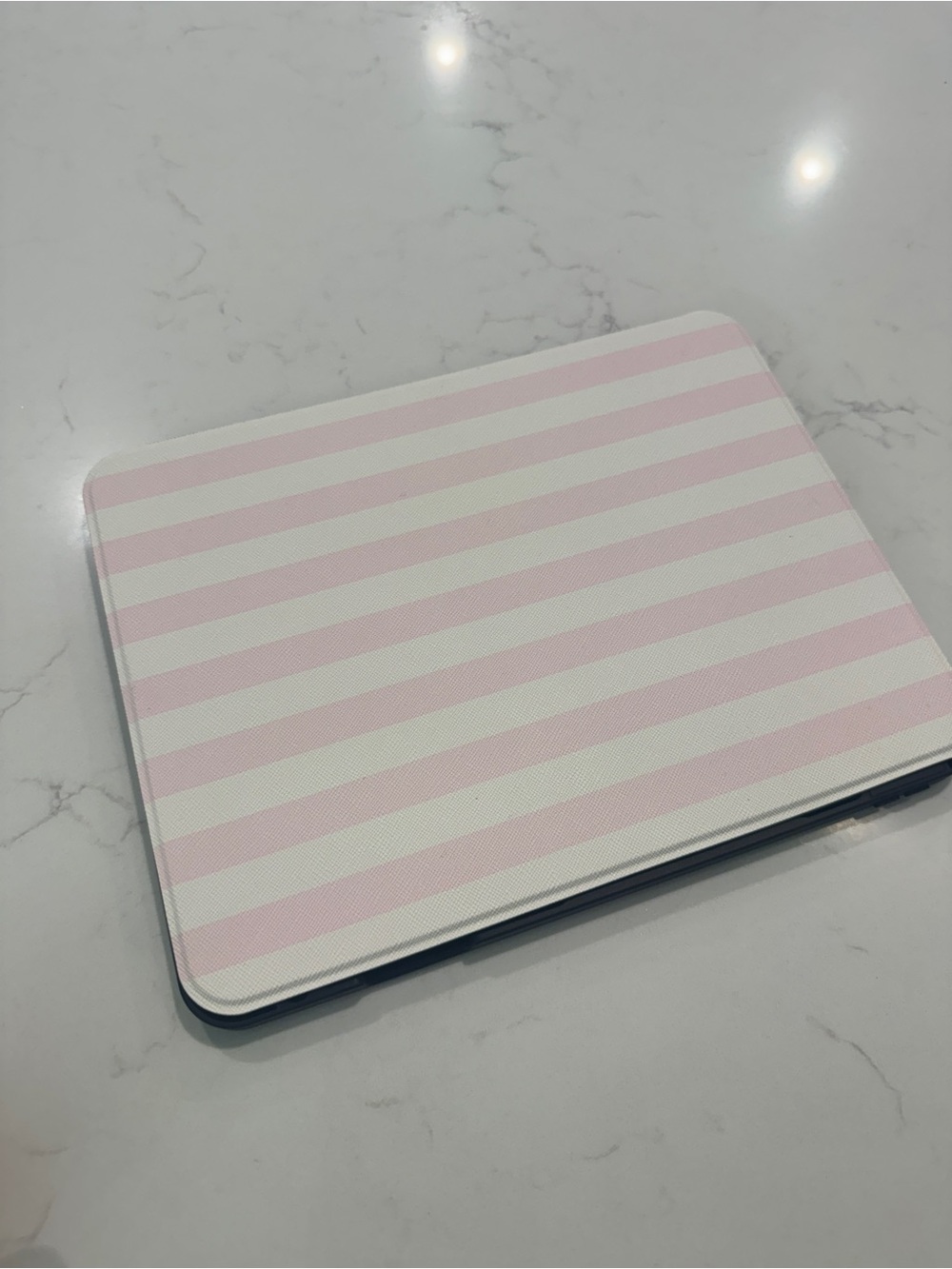 Striped Pink & White Tablet Folio Case - Lightweight Protection iPad Pro 11